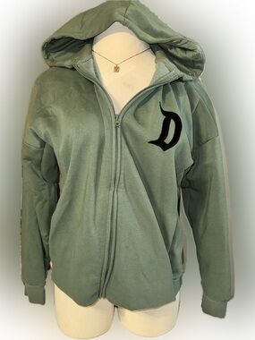 Disneyland Hooded Zip Sweatshirt in Olive Green - Medium